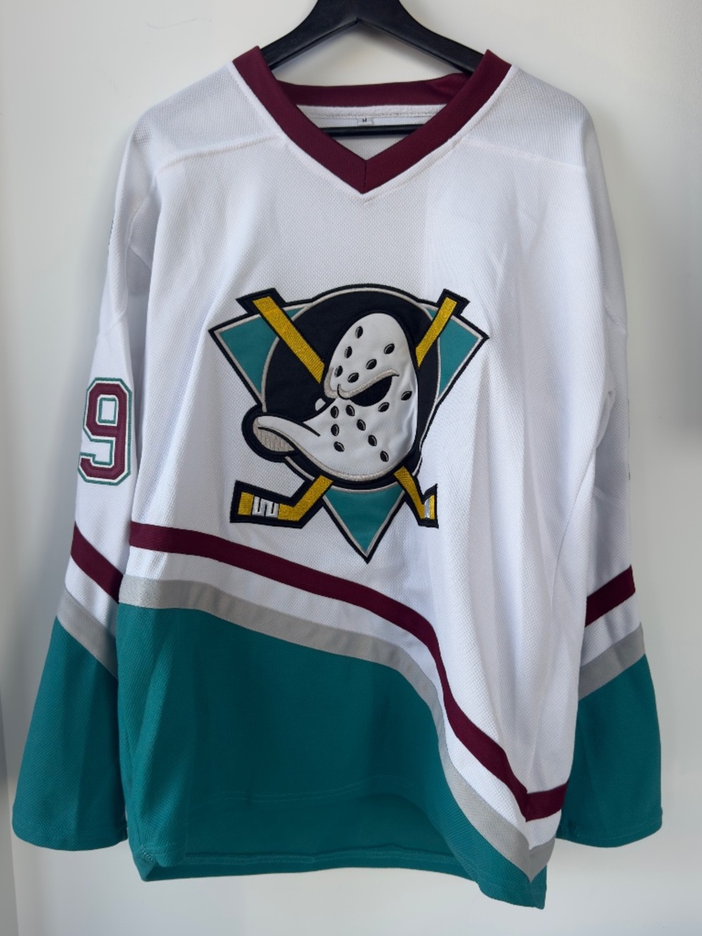 Mighty Ducks movie hockey jersey 99 Banks White